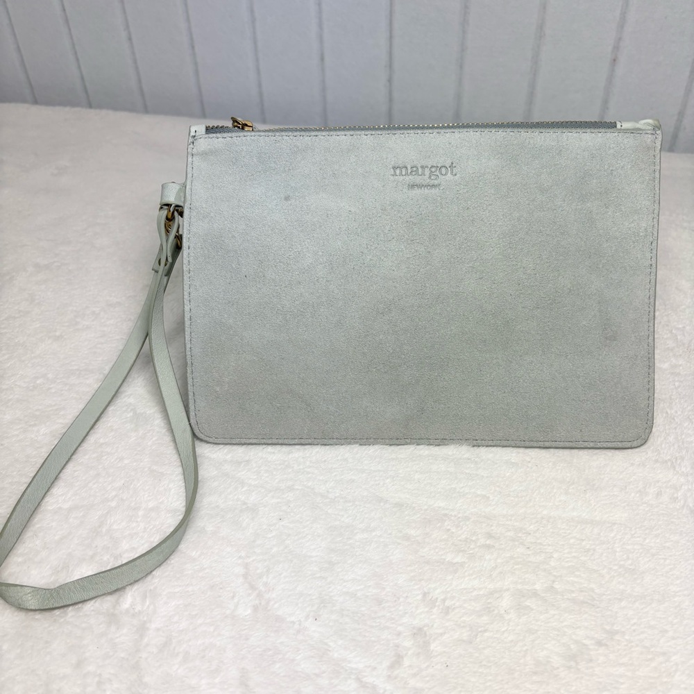 Margot Elegant Light‎ Blue Leather Wristlet